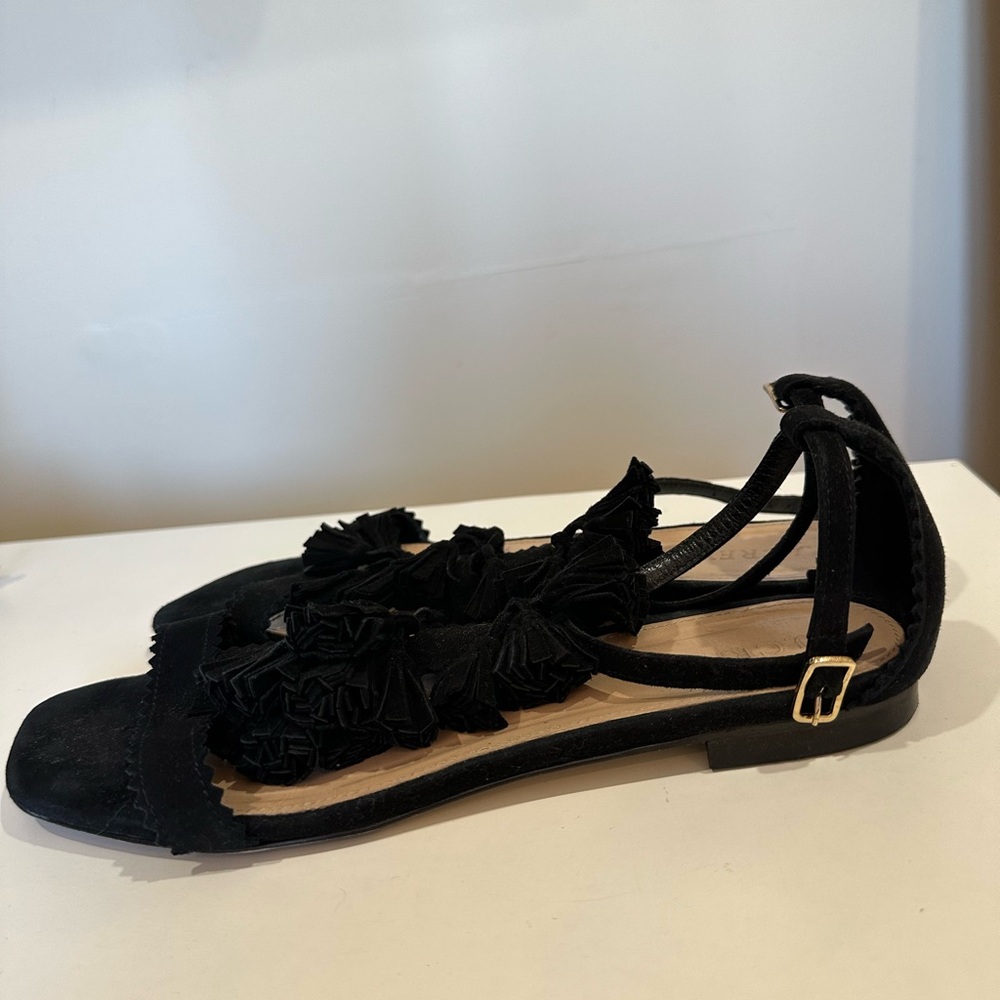 J. CREW Suede Tassel Sandals Flats Shoes in Black, Women’s 8.5 - Picture 4 of 8